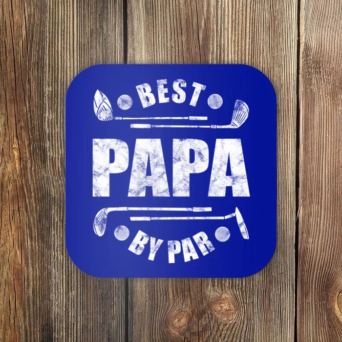 Best Papa By Par Funny Golfer Dad Golfing Father Golf Gift Coaster