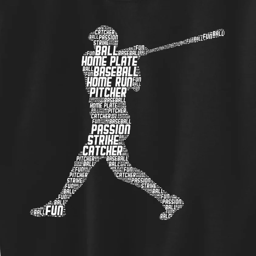 Baseball Player Batter Kids Sweatshirt