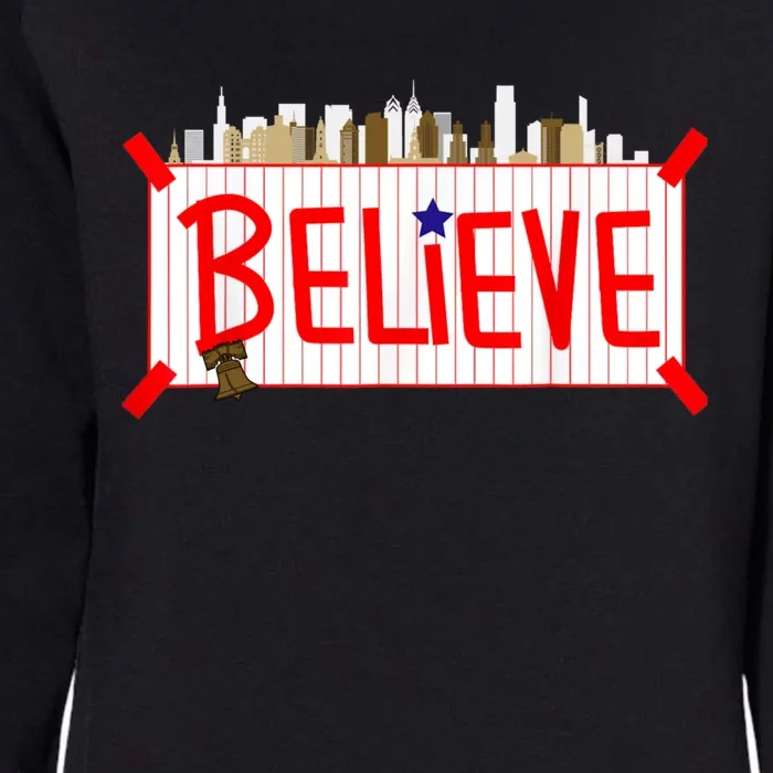 Believe Philadelphia Baseball Players Womens California Wash Sweatshirt