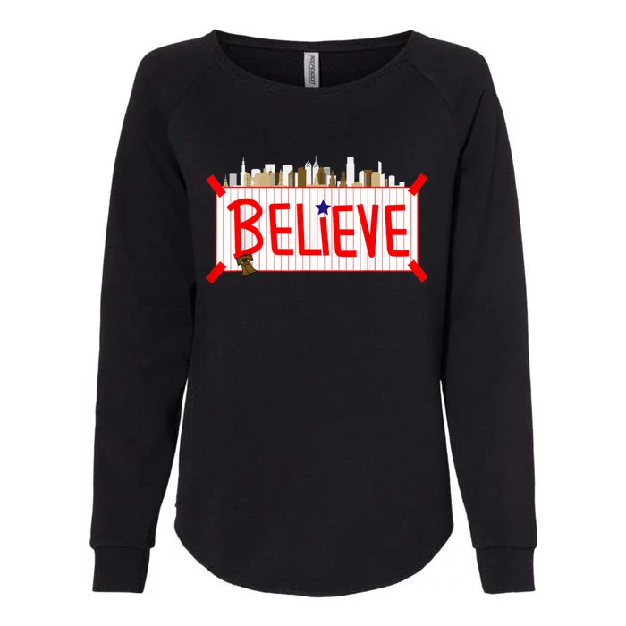 Believe Philadelphia Baseball Players Womens California Wash Sweatshirt