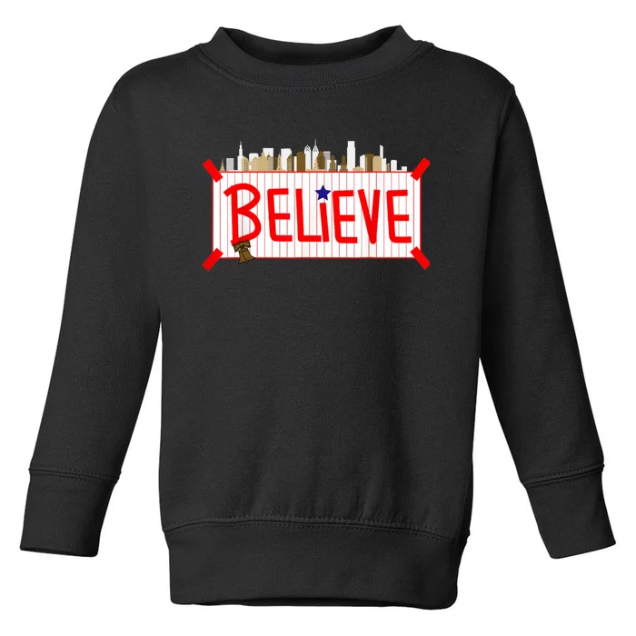 Believe Philadelphia Baseball Players Toddler Sweatshirt