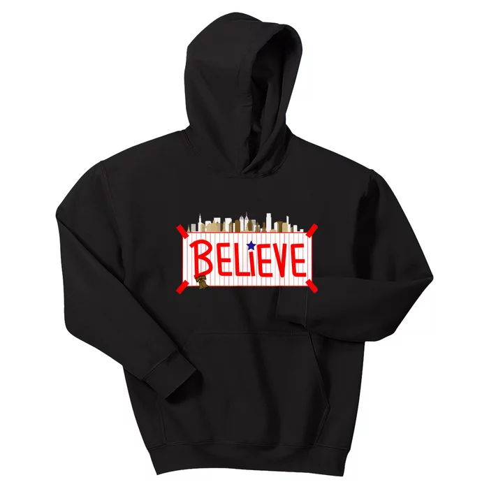 Believe Philadelphia Baseball Players Kids Hoodie