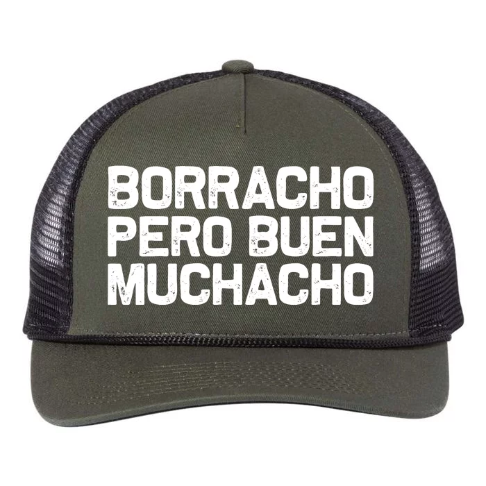 Borracho Pero Buen Muchacho Retro Rope Trucker Hat Cap