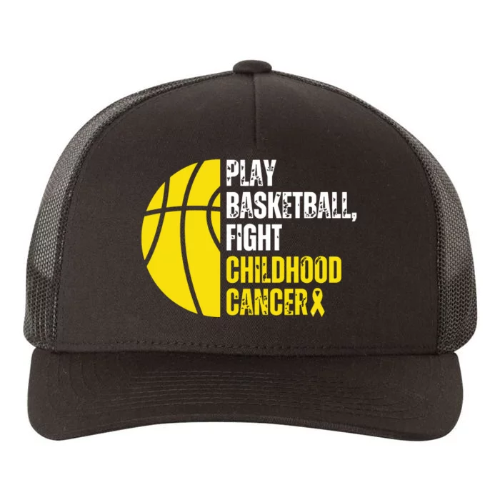 Basketball Player Ball Lovers Childhood Cancer Awareness Yupoong Adult 5-Panel Trucker Hat