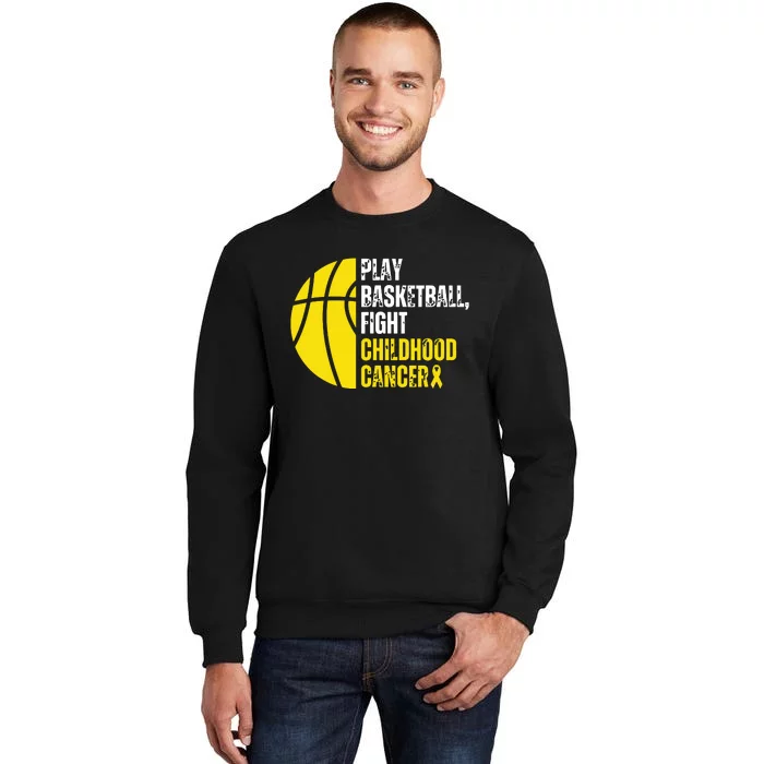 Basketball Player Ball Lovers Childhood Cancer Awareness Tall Sweatshirt