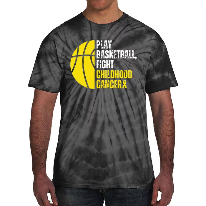 Basketball Player Ball Lovers Childhood Cancer Awareness Tie-Dye T-Shirt