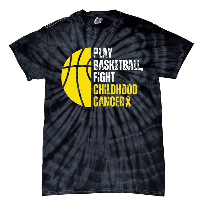 Basketball Player Ball Lovers Childhood Cancer Awareness Tie-Dye T-Shirt