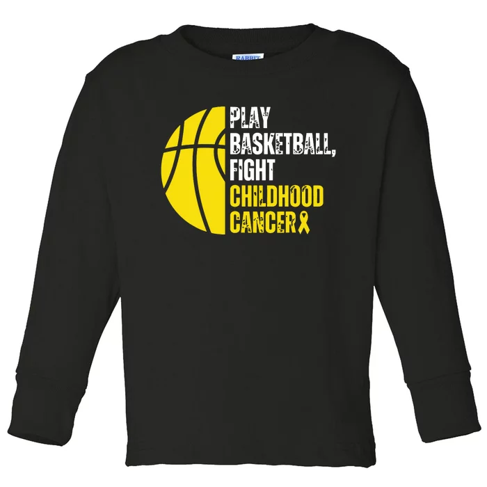 Basketball Player Ball Lovers Childhood Cancer Awareness Toddler Long Sleeve Shirt