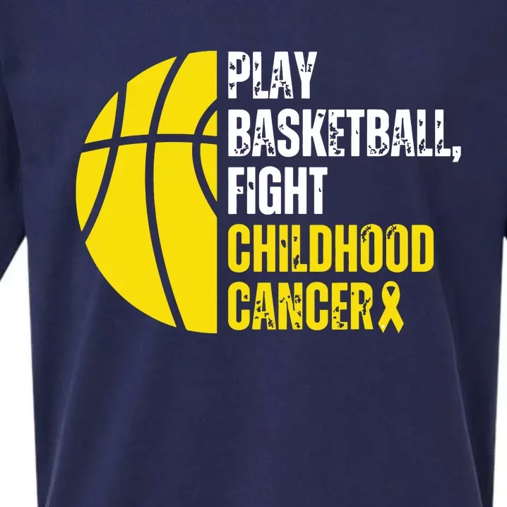 Basketball Player Ball Lovers Childhood Cancer Awareness Sueded Cloud Jersey T-Shirt