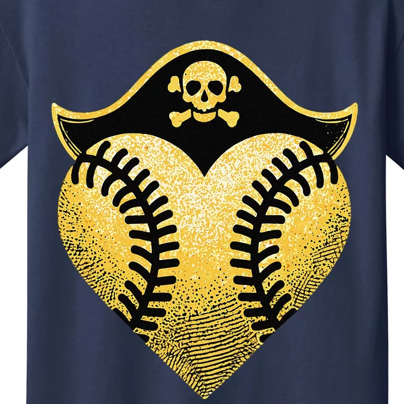 Baseball Pirate Baseball Player Kids T-Shirt