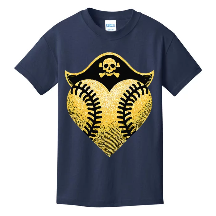 Baseball Pirate Baseball Player Kids T-Shirt