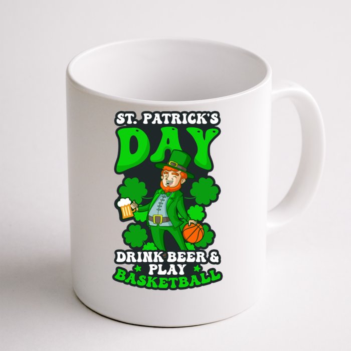 Beer Play Basketball Design St Patricks Basketball Gift Front & Back Coffee Mug