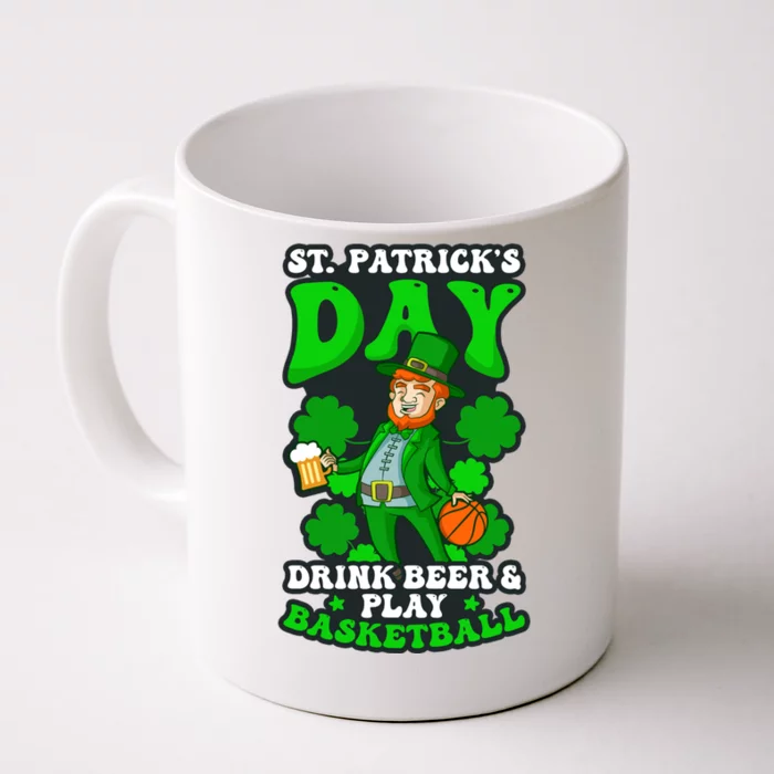 Beer Play Basketball Design St Patricks Basketball Gift Front & Back Coffee Mug