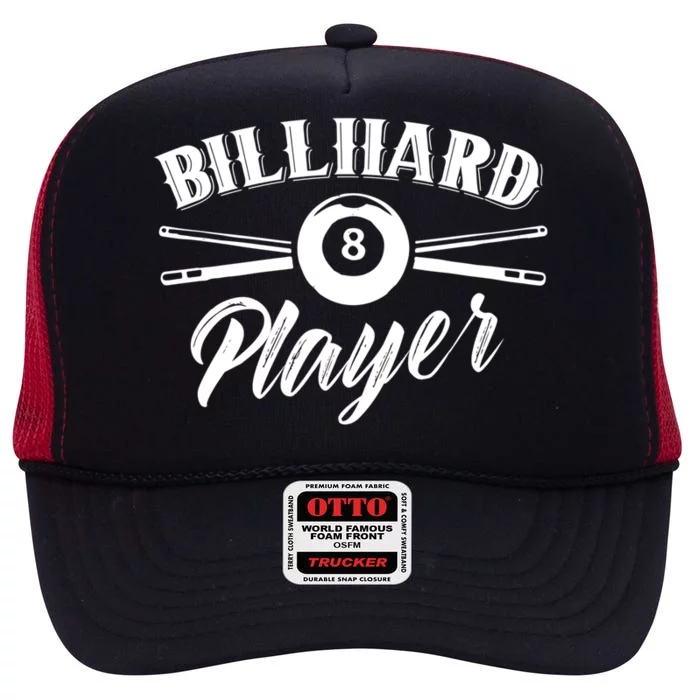 Billard Player Billiard Pool Lover Gift High Crown Mesh Trucker Hat