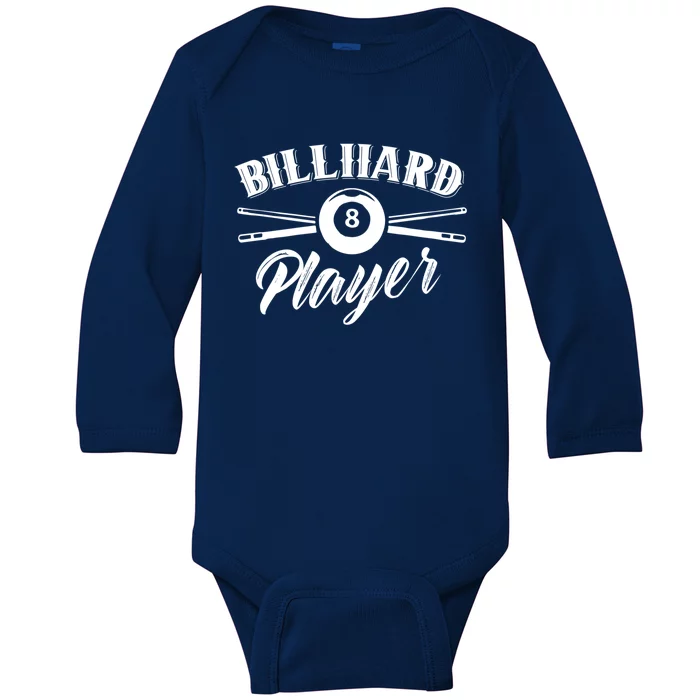 Billard Player Billiard Pool Lover Gift Baby Long Sleeve Bodysuit