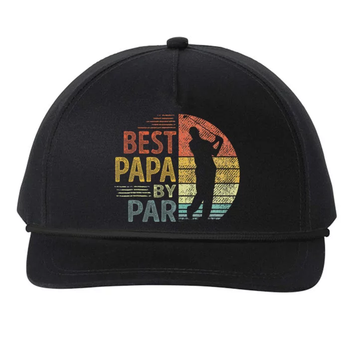 Best Papa By Par Fathers Day Golf Gift Grandpa Snapback Five-Panel Rope Hat