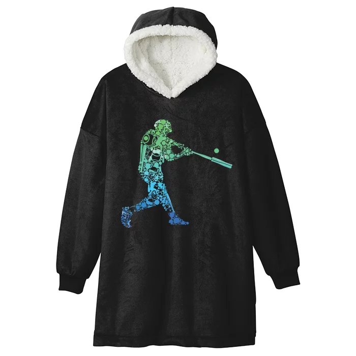 Baseball Player Batter Hooded Wearable Blanket