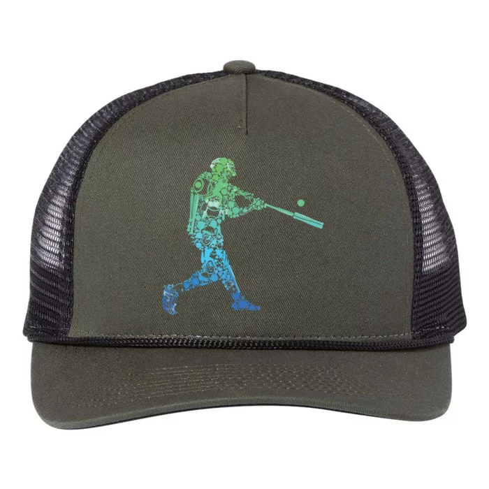 Baseball Player Batter Retro Rope Trucker Hat Cap