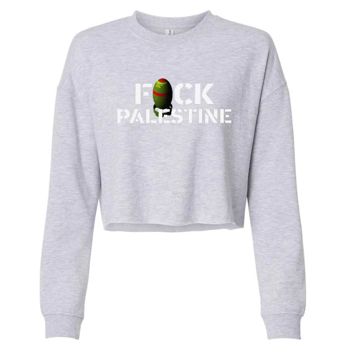 Bomb Palestine Cropped Pullover Crew