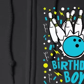 Bowling Party Birthday Pins Bowler Gift Full Zip Hoodie