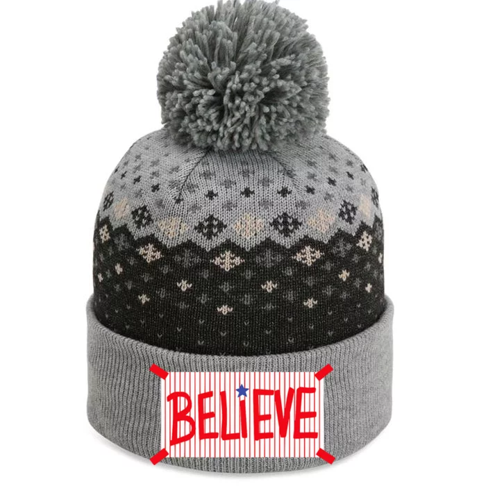 Believe Philadelphia Baseball Player The Baniff Cuffed Pom Beanie