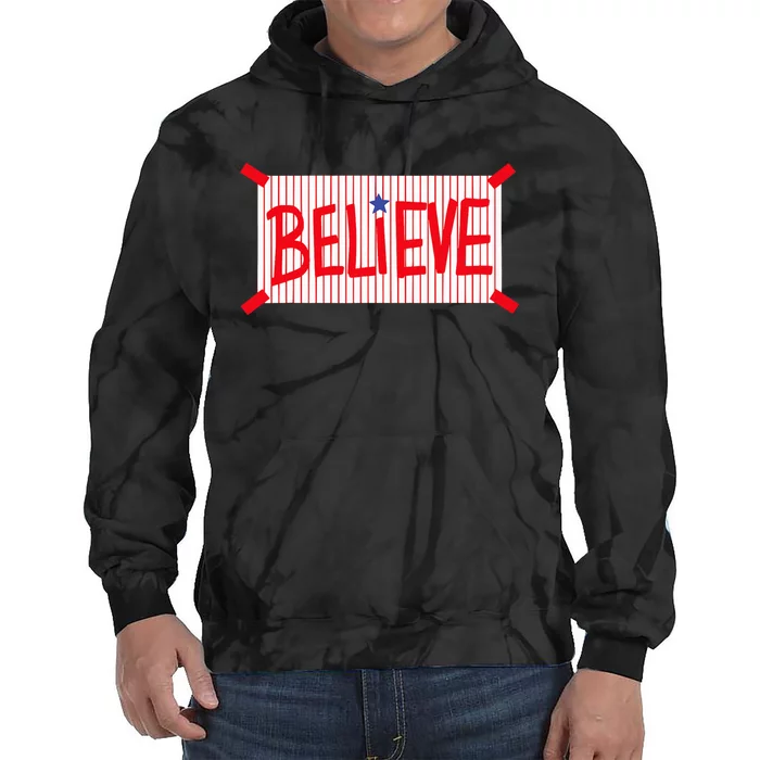 Believe Philadelphia Baseball Player Tie Dye Hoodie