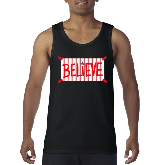 Believe Philadelphia Baseball Player Tank Top