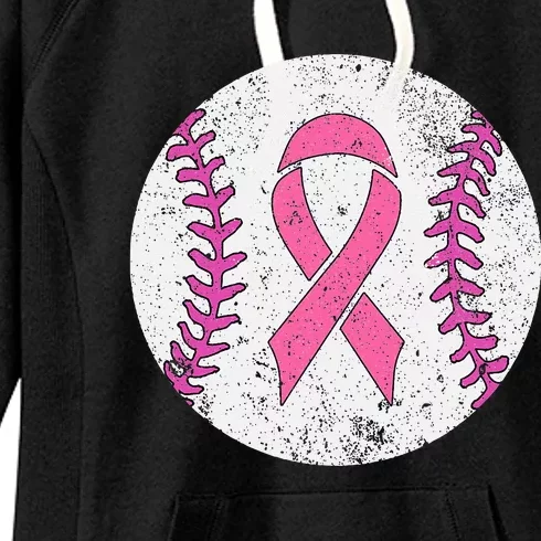 Baseball Player Breast Cancer Awareness Costume Women's Fleece Hoodie