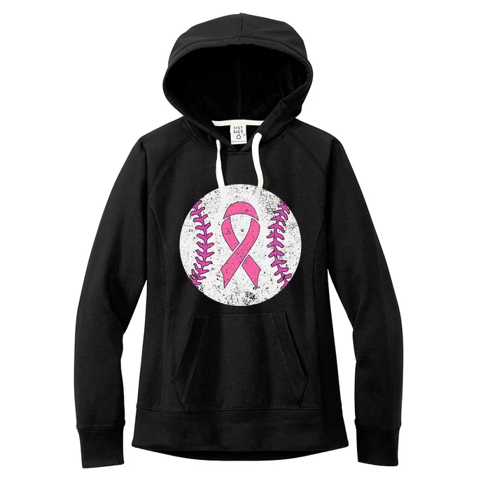 Baseball Player Breast Cancer Awareness Costume Women's Fleece Hoodie