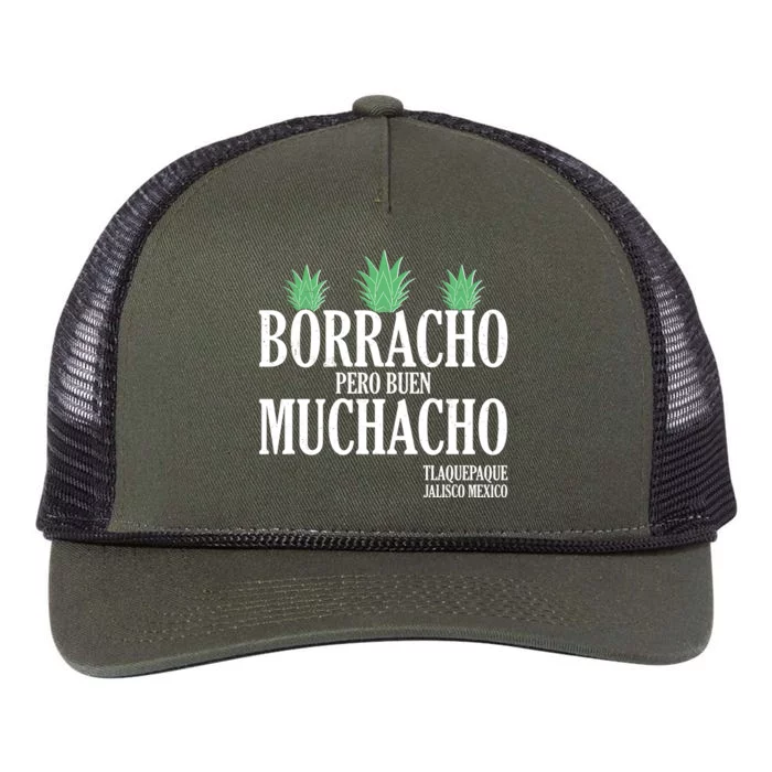 Borracho Pero Buen Muchacho Tlaquepaque Jalisco Mexico Retro Rope Trucker Hat Cap