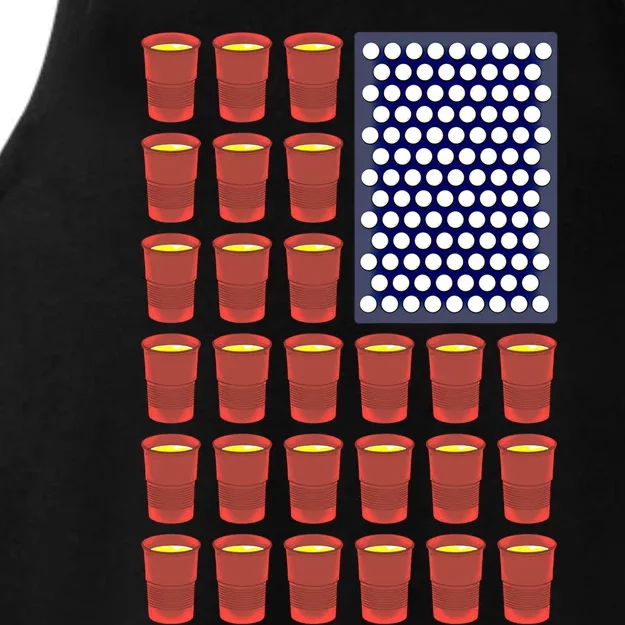 Beer Pong Balls Drunk America Flag 4th July Ing Gift Ladies Tri-Blend Wicking Tank