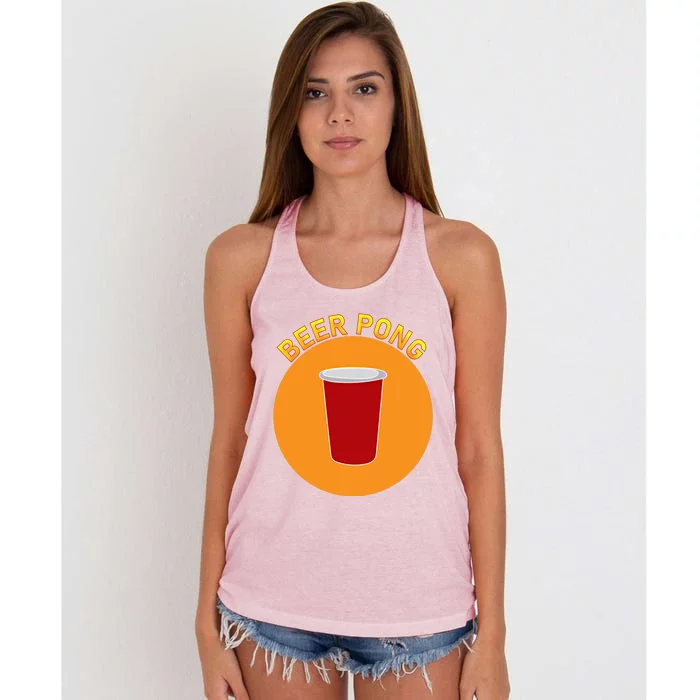 Beer Pong Beerpong Funny Pub Party Game Gift Women's Knotted Racerback Tank