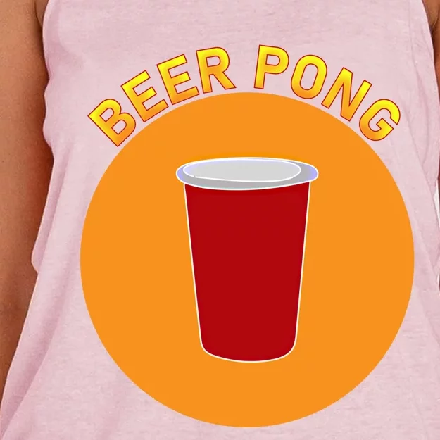 Beer Pong Beerpong Funny Pub Party Game Gift Women's Knotted Racerback Tank