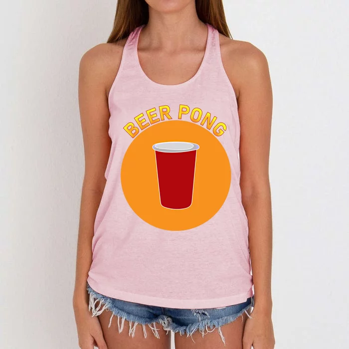 Beer Pong Beerpong Funny Pub Party Game Gift Women's Knotted Racerback Tank