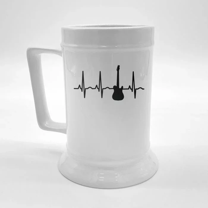 Bass Player Bass Guitar Player Heartbeat Front & Back Beer Stein