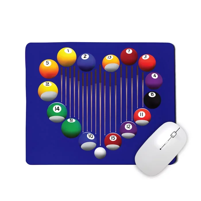 Billiard Pool Billiard Ball Billiard Player Lover Heart Men Gift Mousepad