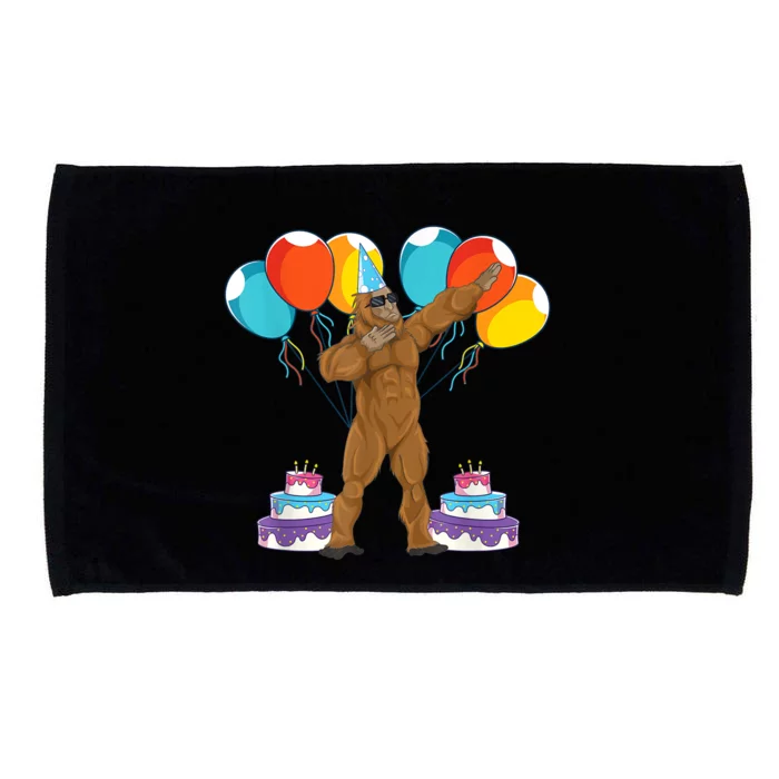 Birthday Party Celebration Cryptid Sasquatch Dabbing Bigfoot Microfiber Hand Towel