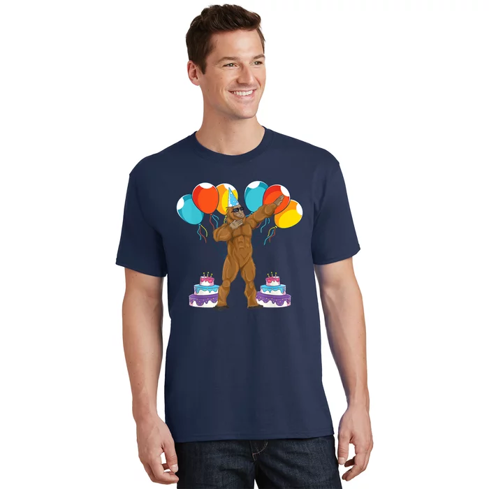 Birthday Party Celebration Cryptid Sasquatch Dabbing Bigfoot T-Shirt