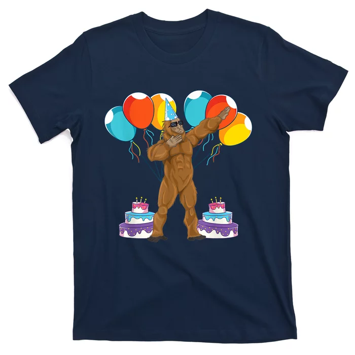 Birthday Party Celebration Cryptid Sasquatch Dabbing Bigfoot T-Shirt