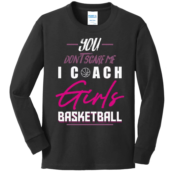 Basketball Player Coach Team Funny Baller Girl Trainor Kids Long Sleeve Shirt