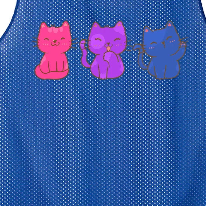 Bisexual Pride Cats Lgbtq Gift Mesh Reversible Basketball Jersey Tank