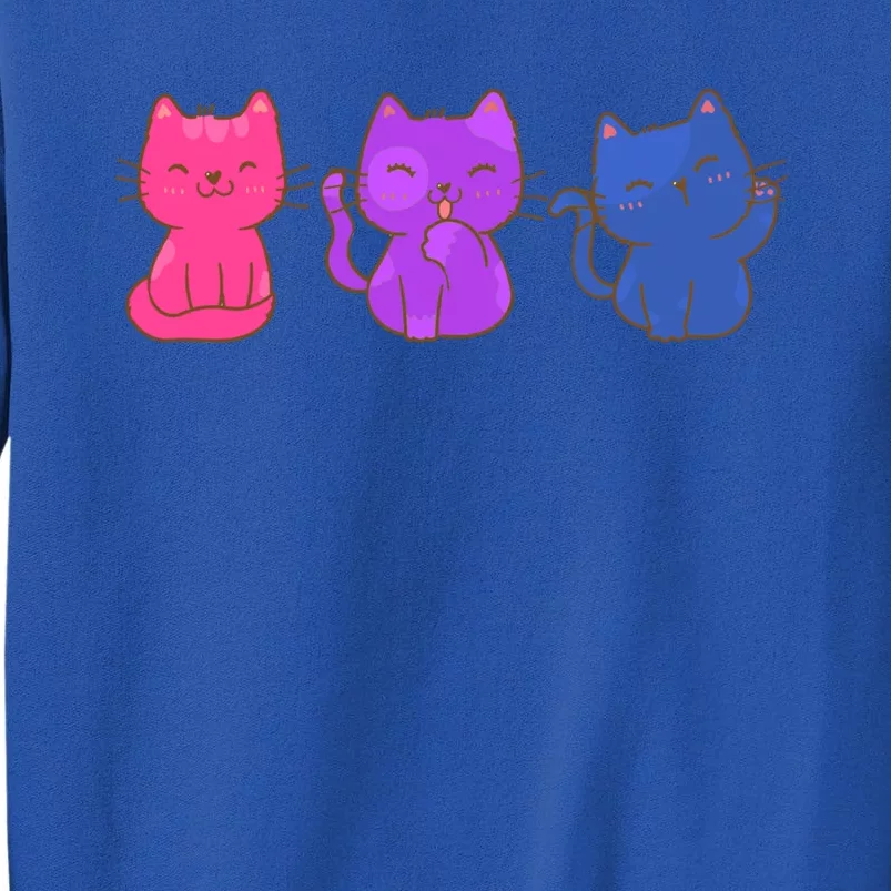 Bisexual Pride Cats Lgbtq Gift Tall Sweatshirt