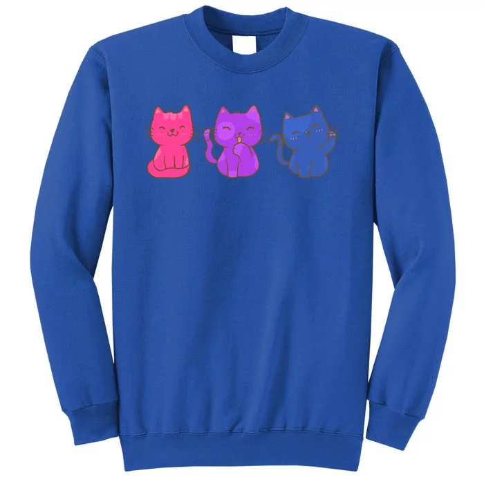 Bisexual Pride Cats Lgbtq Gift Tall Sweatshirt