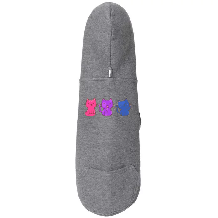 Bisexual Pride Cats Lgbtq Gift Doggie 3-End Fleece Hoodie