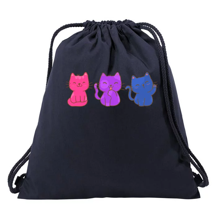 Bisexual Pride Cats Lgbtq Gift Drawstring Bag