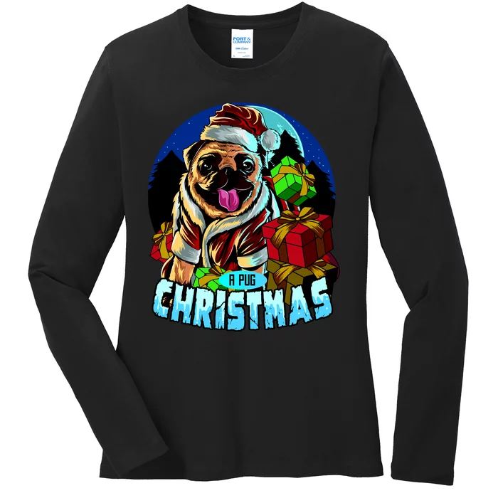 Best Pug Christmas Ladies Long Sleeve Shirt