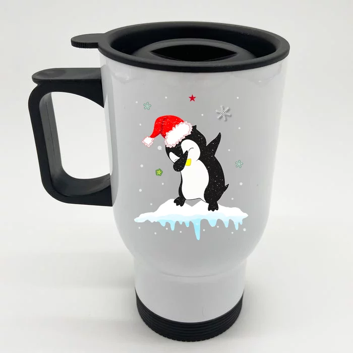 Best Penguin Christmas Matching Family Gift Front & Back Stainless Steel Travel Mug