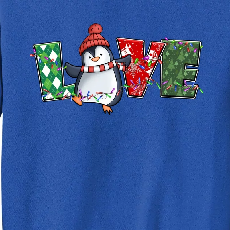 Baby Penguin Christmas Tree Light Tangled Pajama Xmas Gift Tall Sweatshirt