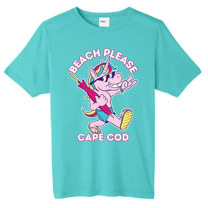 Beach Please Cape Cod Funny Unicorn Beach Vacation Mode Gift ChromaSoft Performance T-Shirt