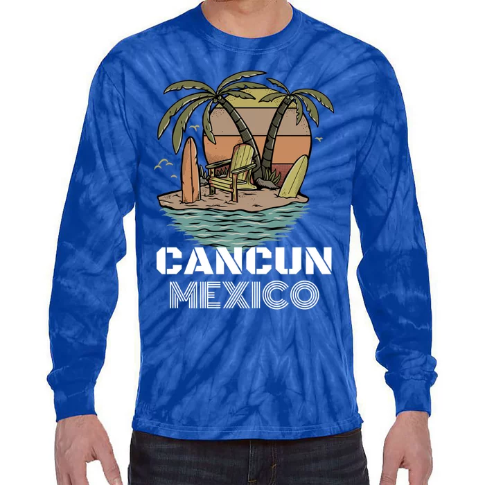 Beach Please Cancun Mexico Beach Vacation Cute Gift Tie-Dye Long Sleeve Shirt